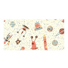 Seamless-background-with-spaceships-stars Satin Wrap 35  X 70  by nate14shop