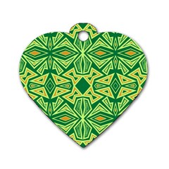 Abstract Pattern Geometric Backgrounds Dog Tag Heart (one Side) by Eskimos