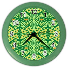 Abstract Pattern Geometric Backgrounds Color Wall Clock by Eskimos