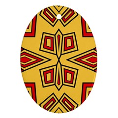 Abstract Pattern Geometric Backgrounds Oval Ornament (two Sides) by Eskimos