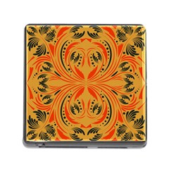 Folk Flowers Print Floral Pattern Ethnic Art Memory Card Reader (square 5 Slot) by Eskimos