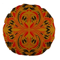 Folk Flowers Print Floral Pattern Ethnic Art Large 18  Premium Flano Round Cushions by Eskimos