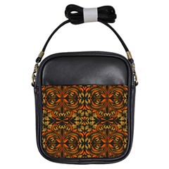 Folk Flowers Print Floral Pattern Ethnic Art Girls Sling Bag by Eskimos