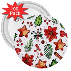 Pngtree-watercolor-christmas-pattern-background 3  Buttons (100 Pack) 