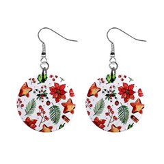 Pngtree-watercolor-christmas-pattern-background Mini Button Earrings by nate14shop