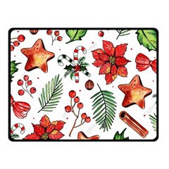 Pngtree-watercolor-christmas-pattern-background Fleece Blanket (small) by nate14shop