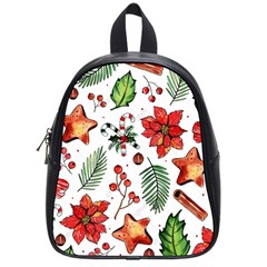 Pngtree-watercolor-christmas-pattern-background School Bag (small)