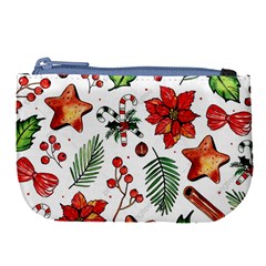 Pngtree-watercolor-christmas-pattern-background Large Coin Purse by nate14shop