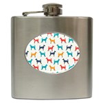 Animal-seamless-vector-pattern-of-dog-kannaa Hip Flask (6 oz) Front