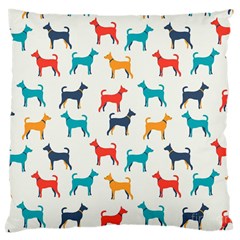 Animal-seamless-vector-pattern-of-dog-kannaa Large Cushion Case (two Sides) by nate14shop