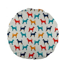 Animal-seamless-vector-pattern-of-dog-kannaa Standard 15  Premium Flano Round Cushions by nate14shop