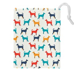 Animal-seamless-vector-pattern-of-dog-kannaa Drawstring Pouch (4xl) by nate14shop