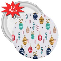 Seamless-pattern-cute-christmas-balls-shariki-igrushki-rozhd 3  Buttons (10 Pack) 