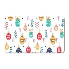 Seamless-pattern-cute-christmas-balls-shariki-igrushki-rozhd Magnet (Rectangular)