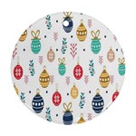 Seamless-pattern-cute-christmas-balls-shariki-igrushki-rozhd Round Ornament (Two Sides) Front