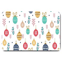 Seamless-pattern-cute-christmas-balls-shariki-igrushki-rozhd Large Doormat 