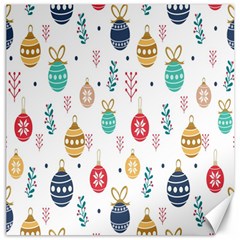 Seamless-pattern-cute-christmas-balls-shariki-igrushki-rozhd Canvas 12  X 12  by nate14shop