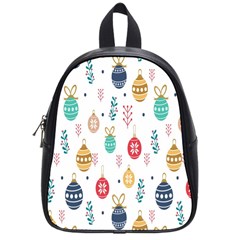 Seamless-pattern-cute-christmas-balls-shariki-igrushki-rozhd School Bag (Small)