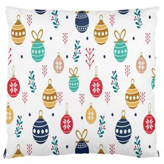 Seamless-pattern-cute-christmas-balls-shariki-igrushki-rozhd Large Cushion Case (Two Sides)