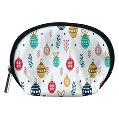 Seamless-pattern-cute-christmas-balls-shariki-igrushki-rozhd Accessory Pouch (Medium)