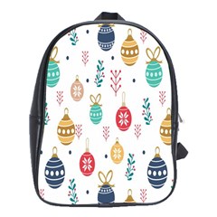 Seamless-pattern-cute-christmas-balls-shariki-igrushki-rozhd School Bag (xl) by nate14shop