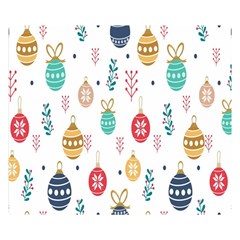 Seamless-pattern-cute-christmas-balls-shariki-igrushki-rozhd Double Sided Flano Blanket (Small) 