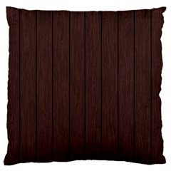 Wood Dark Brown Large Flano Cushion Case (two Sides) by nate14shop