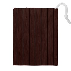 Wood Dark Brown Drawstring Pouch (5xl) by nate14shop