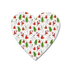 Hd-wallpaper-christmas-pattern-pattern-christmas-trees-santa-vector Heart Magnet by nate14shop