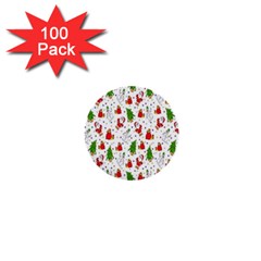 Hd-wallpaper-christmas-pattern-pattern-christmas-trees-santa-vector 1  Mini Buttons (100 Pack)  by nate14shop