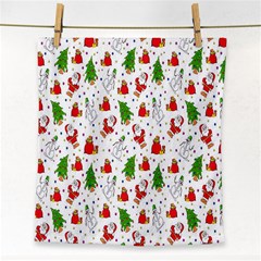 Hd-wallpaper-christmas-pattern-pattern-christmas-trees-santa-vector Face Towel by nate14shop