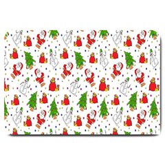 Hd-wallpaper-christmas-pattern-pattern-christmas-trees-santa-vector Large Doormat  by nate14shop