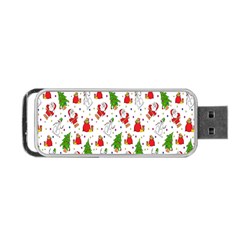 Hd-wallpaper-christmas-pattern-pattern-christmas-trees-santa-vector Portable Usb Flash (two Sides)