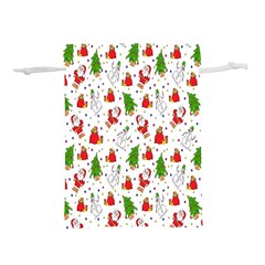 Hd-wallpaper-christmas-pattern-pattern-christmas-trees-santa-vector Lightweight Drawstring Pouch (l) by nate14shop