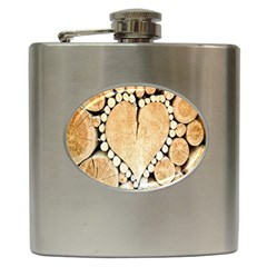 Wooden Heart Hip Flask (6 oz)