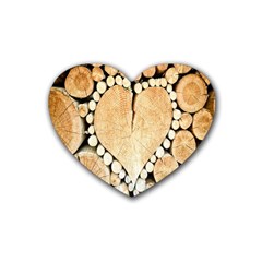 Wooden Heart Rubber Coaster (Heart)