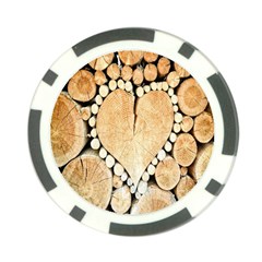 Wooden Heart Poker Chip Card Guard (10 Pack) by nate14shop