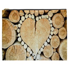 Wooden Heart Cosmetic Bag (xxxl) by nate14shop