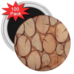 Wood-logs 3  Magnets (100 pack)