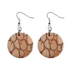 Wood-logs Mini Button Earrings