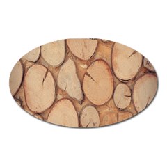 Wood-logs Oval Magnet