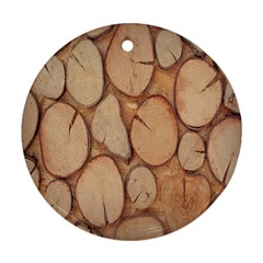 Wood-logs Round Ornament (Two Sides)