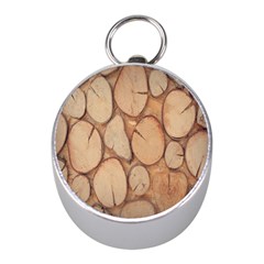 Wood-logs Mini Silver Compasses