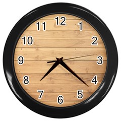 Wood-panel Wall Clock (black) by nate14shop