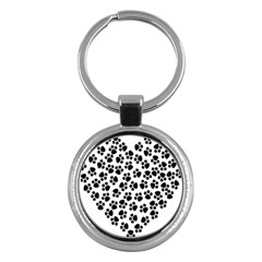 Abstract-black-white Key Chain (round) by nate14shop