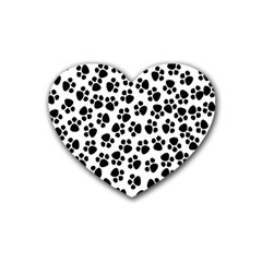 Abstract-black-white Rubber Coaster (heart) by nate14shop