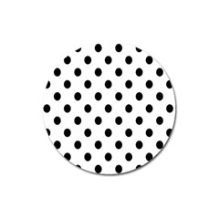 Black-and-white-polka-dot-pattern-background-free-vector Magnet 3  (round) by nate14shop