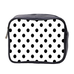 Black-and-white-polka-dot-pattern-background-free-vector Mini Toiletries Bag (two Sides) by nate14shop