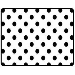 Black-and-white-polka-dot-pattern-background-free-vector Fleece Blanket (medium)  by nate14shop