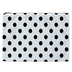 Black-and-white-polka-dot-pattern-background-free-vector Cosmetic Bag (xxl) by nate14shop